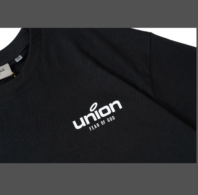 FEAR OF GOD x Union 30th Anniversary Co branded LOGO Letter Printed Short Sleeve T-shirt High Grade Grey Camel Rice White Blue Light Black S-XL