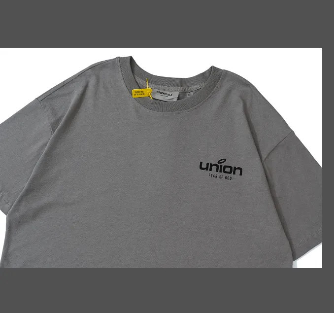 FEAR OF GOD x Union 30th Anniversary Co branded LOGO Letter Printed Short Sleeve T-shirt High Grade Grey Camel Rice White Blue Light Black S-XL