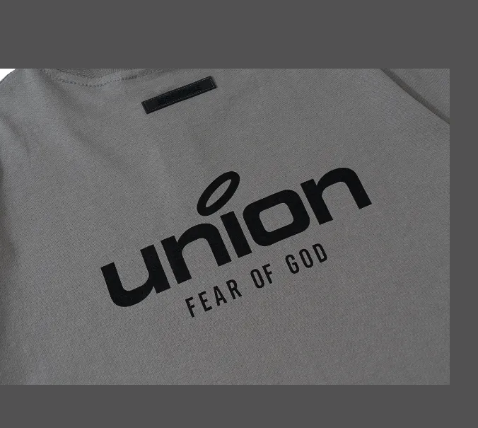 FEAR OF GOD x Union 30th Anniversary Co branded LOGO Letter Printed Short Sleeve T-shirt High Grade Grey Camel Rice White Blue Light Black S-XL