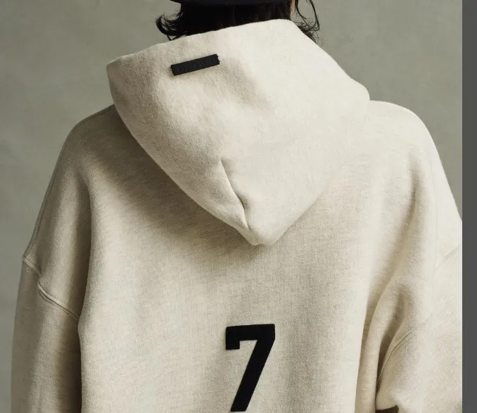 FEAR OF GOD FOG 7th Season Main Line Plush Letter Hoodie Special Grade Grey S-XL