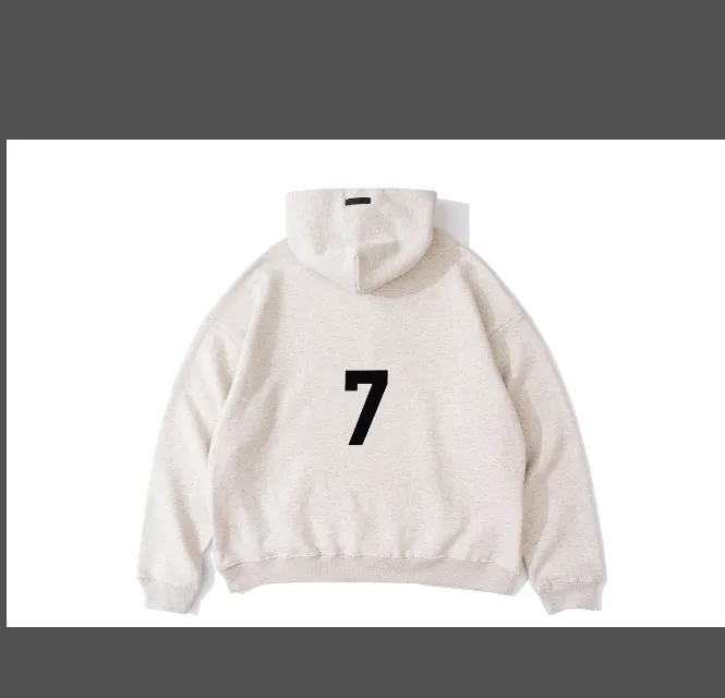 FEAR OF GOD FOG 7th Season Main Line Plush Letter Hoodie Special Grade Grey S-XL