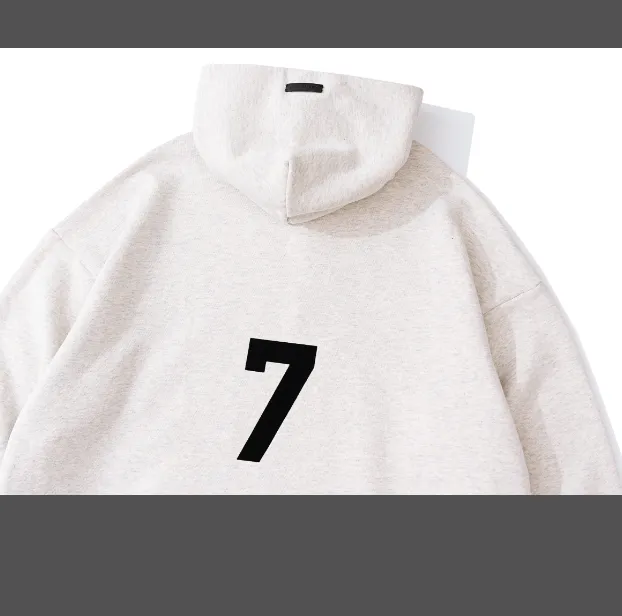 FEAR OF GOD FOG 7th Season Main Line Plush Letter Hoodie Special Grade Grey S-XL