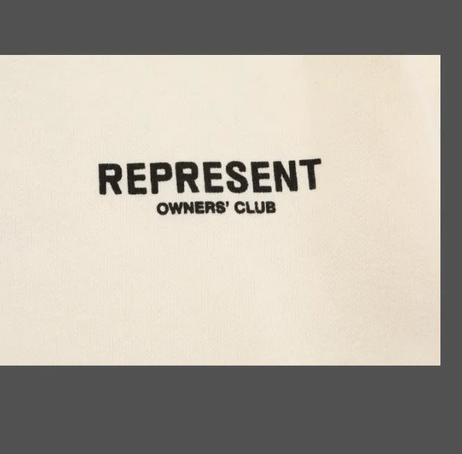 REPRESENT OWNERS CLUB Simple Letter Logo High Street Round Neck Hoodie Pink Purple Green Black Warm White