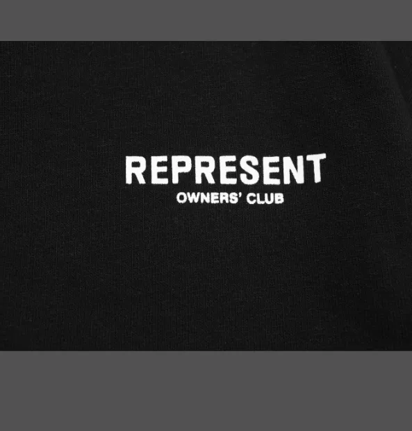 REPRESENT OWNERS CLUB Simple Letter Logo High Street Round Neck Hoodie Pink Purple Green Black Warm White