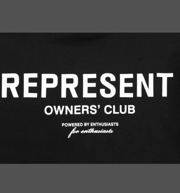 REPRESENT OWNERS CLUB Simple Letter Logo High Street Round Neck Hoodie Pink Purple Green Black Warm White