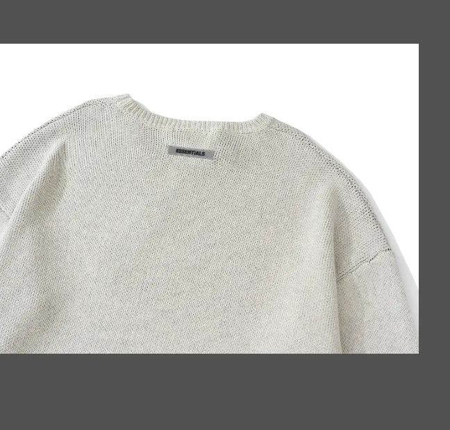 FEAR OF GOD ESSENTIALS LOGO Letter Round Neck Sweater Deep Card Elephant Grey Apricot Black Premium Grey Deep Drift Grey S-XL