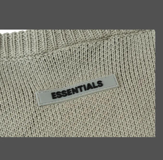 FEAR OF GOD ESSENTIALS LOGO Letter Round Neck Sweater Deep Card Elephant Grey Apricot Black Premium Grey Deep Drift Grey S-XL