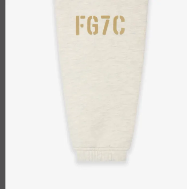 Fear Of God FG7C Sweatpants with ribbon drawstring FG7C plush letter print fleece sweatpants blue light black premium gray S-XL