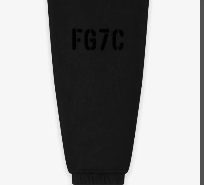 Fear Of God FG7C Sweatpants with ribbon drawstring FG7C plush letter print fleece sweatpants blue light black premium gray S-XL