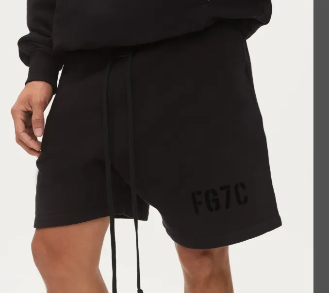 Fear Of God FG7C Sweatshort High Street Strap Drawstring FG7C Plush Letter Fleece Shorts Premium Grey Blue Light Black S-XL