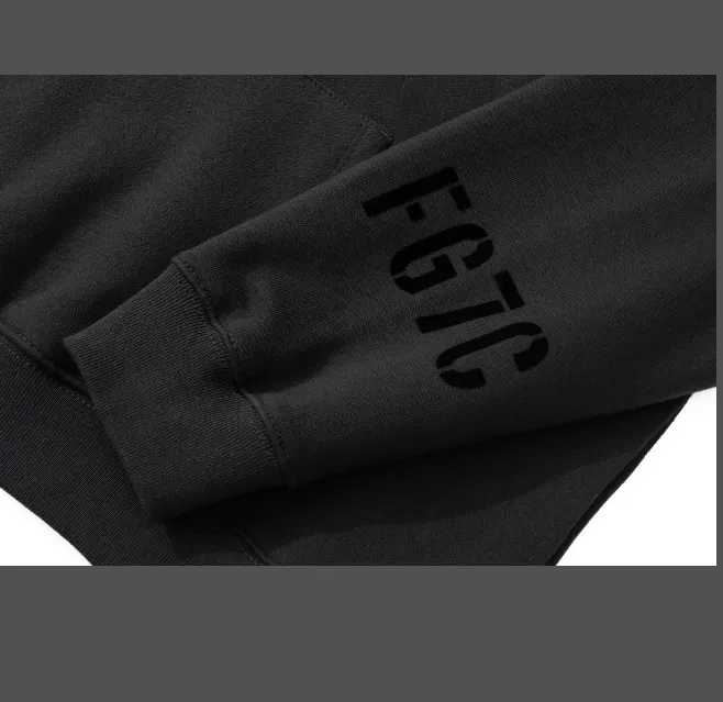 FEAR OF GOD FG7C Hoodie Sleeve Plush FG7C Letter Printed Fleece Hoodie Premium Grey Blue Light Black S-XL