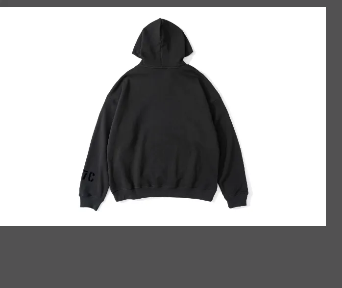 FEAR OF GOD FG7C Hoodie Sleeve Plush FG7C Letter Printed Fleece Hoodie Premium Grey Blue Light Black S-XL