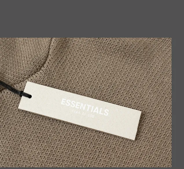 FEAR OF GOD ESSENTIALS Knit Pullover Letter LOGO Hooded Sweater Deep Card Elephant Grey Blue Light Black New Apricot Premium Grey Deep Drift Grey S-XL