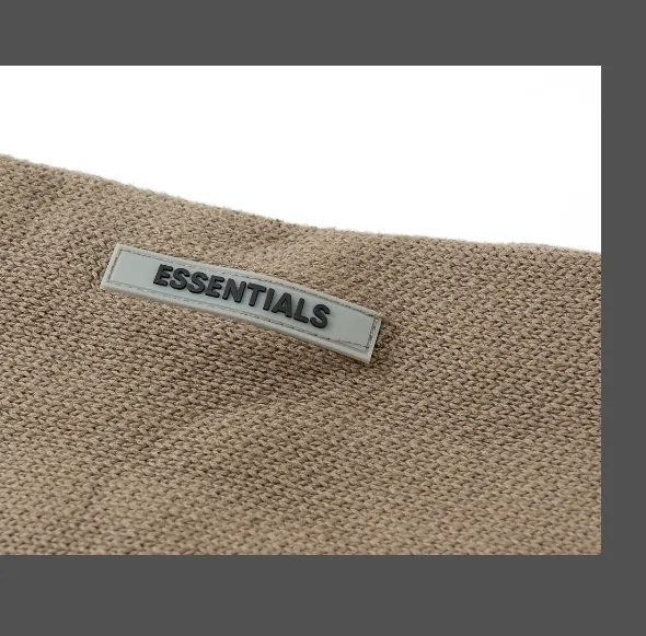 FEAR OF GOD ESSENTIALS Knit Pullover Letter LOGO Hooded Sweater Deep Card Elephant Grey Blue Light Black New Apricot Premium Grey Deep Drift Grey S-XL