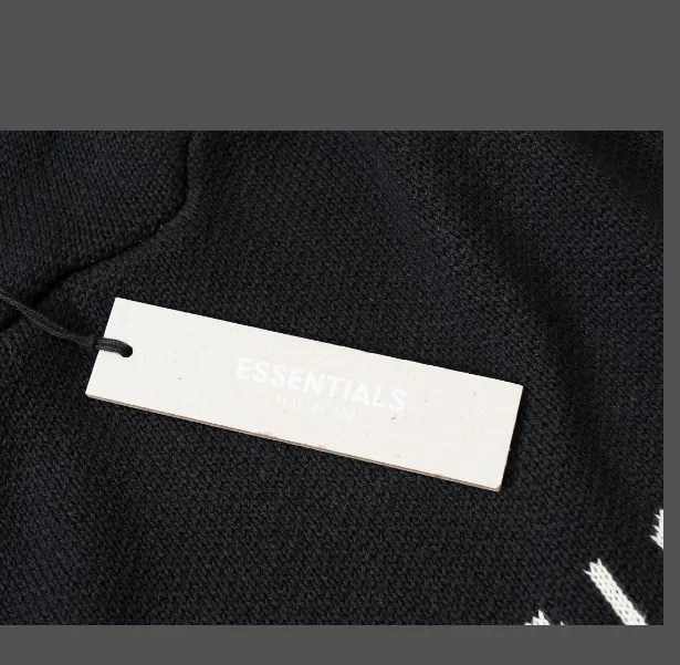 FEAR OF GOD ESSENTIALS Knit Pullover Letter LOGO Hooded Sweater Deep Card Elephant Grey Blue Light Black New Apricot Premium Grey Deep Drift Grey S-XL