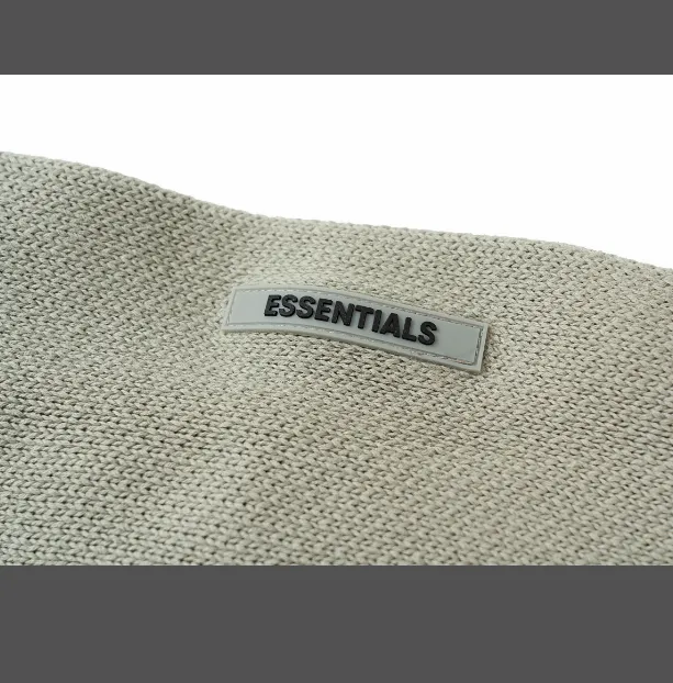 FEAR OF GOD ESSENTIALS Knit Pullover Letter LOGO Hooded Sweater Deep Card Elephant Grey Blue Light Black New Apricot Premium Grey Deep Drift Grey S-XL