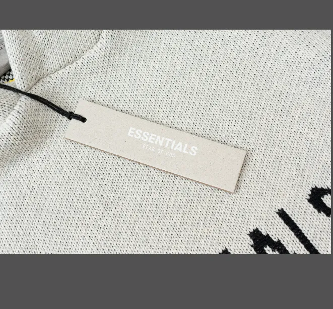 FEAR OF GOD ESSENTIALS Knit Pullover Letter LOGO Hooded Sweater Deep Card Elephant Grey Blue Light Black New Apricot Premium Grey Deep Drift Grey S-XL