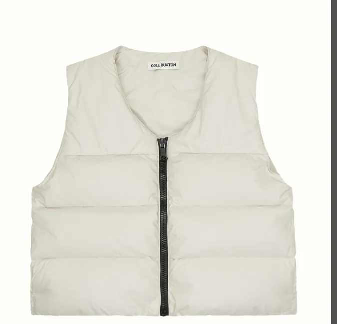 Cole Buxton Autumn Winter Retro Versatile Down Cotton High Street Vest Jacket, Apricot Black Grey S-XL