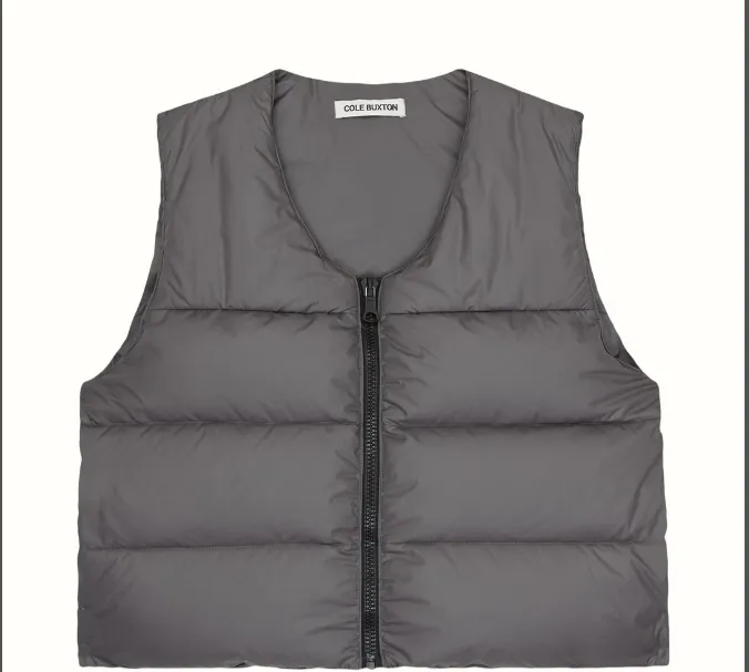 Cole Buxton Autumn Winter Retro Versatile Down Cotton High Street Vest Jacket, Apricot Black Grey S-XL