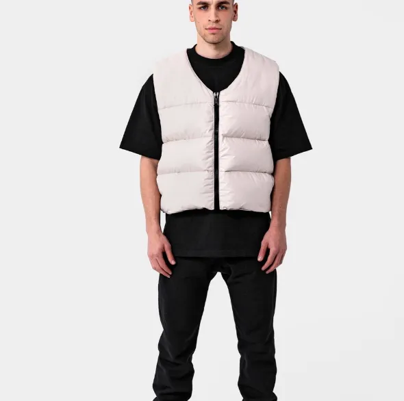 Cole Buxton Autumn Winter Retro Versatile Down Cotton High Street Vest Jacket, Apricot Black Grey S-XL