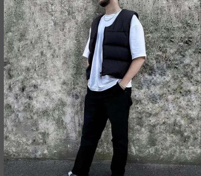 Cole Buxton Autumn Winter Retro Versatile Down Cotton High Street Vest Jacket, Apricot Black Grey S-XL