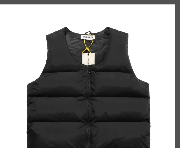 Cole Buxton Autumn Winter Retro Versatile Down Cotton High Street Vest Jacket, Apricot Black Grey S-XL