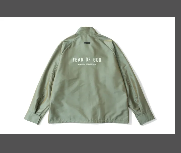 Fear of God Souvenir Jacket FOG Logo Two tone Color Change Letter Jacket Coat Colorful Green Black S-XL