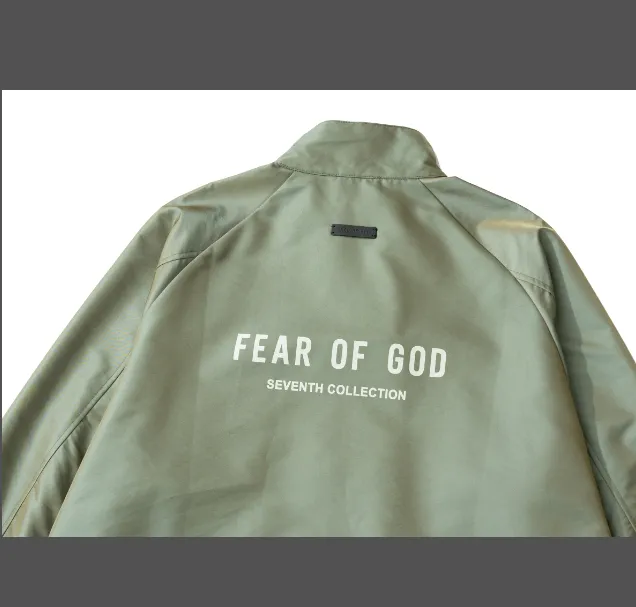 Fear of God Souvenir Jacket FOG Logo Two tone Color Change Letter Jacket Coat Colorful Green Black S-XL