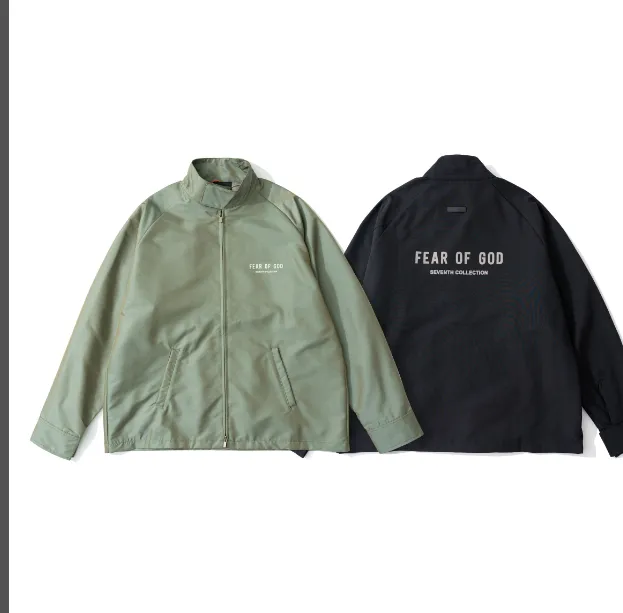 Fear of God Souvenir Jacket FOG Logo Two tone Color Change Letter Jacket Coat Colorful Green Black S-XL