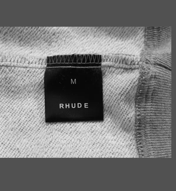 RHUDE Autumn Winter Retro Stand up Collar Half Zipper Logo Embroidered Splicing Hoodie Washed Black Apricot Flower Grey SMLXL