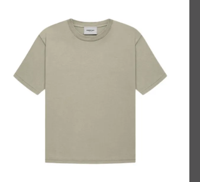 Fear of God Essentials FOG FW21 S s Tee Back Letter LOGO Silicone Printed Round Neck Cotton Short Sleeve T-shirt Grey Green Grey Brown Turmeric S M L XL