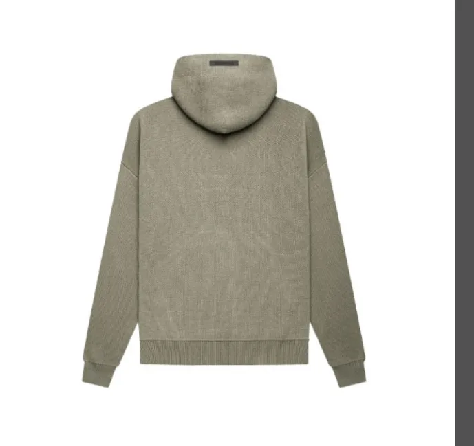 Fear of God Essentials FOG FW21 Knit Pullover Solid Color Letter Logo Knitted Hoodie Sweater Grey Green Grey Brown Turmeric S M L XL