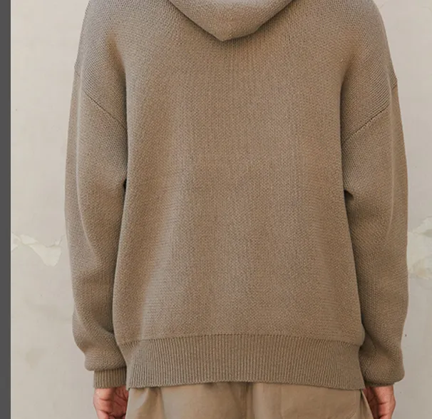 Fear of God Essentials FOG FW21 Knit Pullover Solid Color Letter Logo Knitted Hoodie Sweater Grey Green Grey Brown Turmeric S M L XL