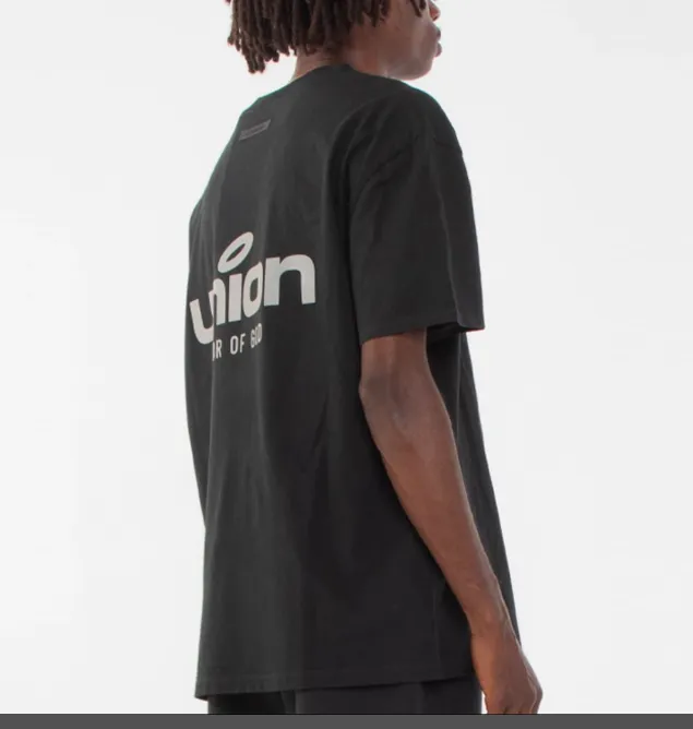 Fear of God Essentials x Union LA FOG Collaboration FW21 Vintage Tee Letter Logo Printed Short Sleeve T-shirt Black Green White Tea Green S M L XL