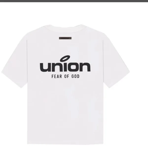 Fear of God Essentials x Union LA FOG Collaboration FW21 Vintage Tee Letter Logo Printed Short Sleeve T-shirt Black Green White Tea Green S M L XL