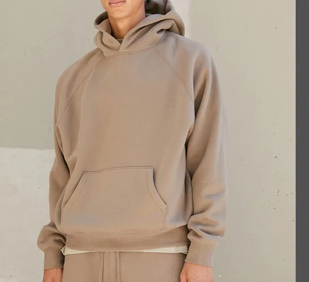 Fear of God Essentials FOG FW21 Pullover Hoodie Double Line Back Letter LOGO Silicone Printed Velvet Hoodie Hoodie Grey Green Grey Brown Turmeric S M L XL