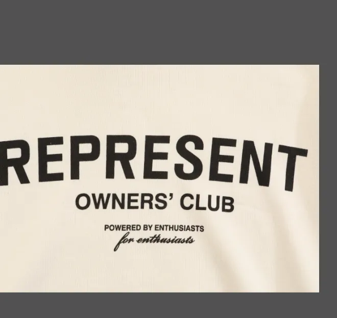 REPRESENT OWNERS CLUB Simple Letter Logo High Street Hoodie Black Warm White Colorful Blue S-XL