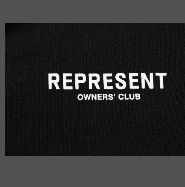 REPRESENT OWNERS CLUB Simple Letter Logo High Street Hoodie Black Warm White Colorful Blue S-XL