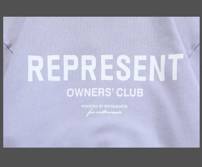 REPRESENT OWNERS CLUB Simple Letter Logo High Street Hoodie Black Warm White Colorful Blue S-XL