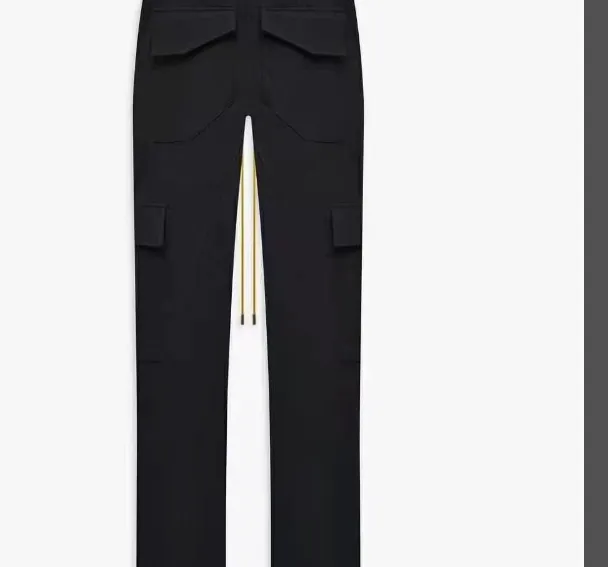 RHUDE drawstring workwear buckle high street pants black S-XL