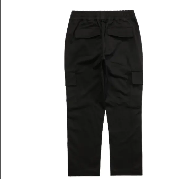 RHUDE drawstring workwear buckle high street pants black S-XL