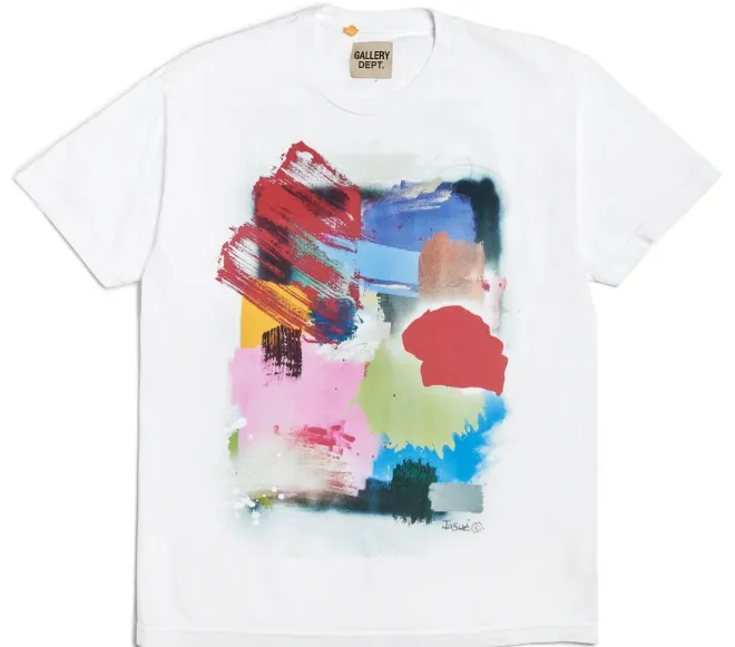 GALLERY DEPT Quantum Tee Graffiti Printed Short sleeved T-shirt White S-XL