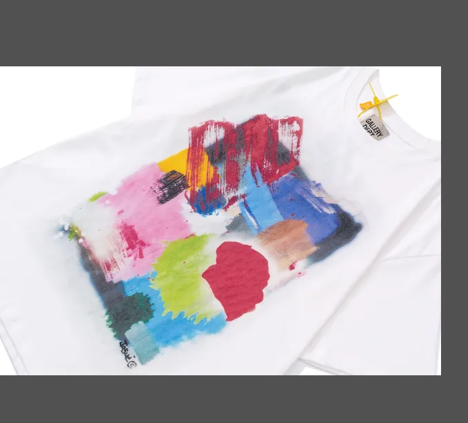 GALLERY DEPT Quantum Tee Graffiti Printed Short sleeved T-shirt White S-XL