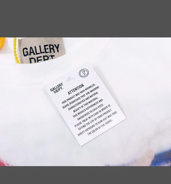 GALLERY DEPT Quantum Tee Graffiti Printed Short sleeved T-shirt White S-XL