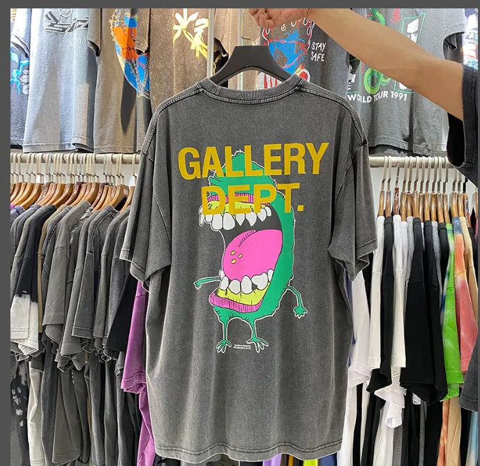 GALLERY DEPT Vintage Cartoon Printed Short sleeved T-shirt Black S-XL