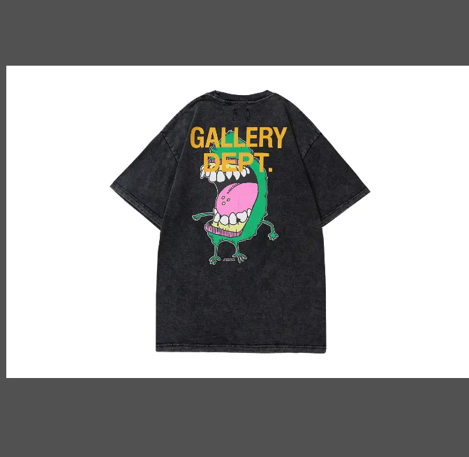 GALLERY DEPT Vintage Cartoon Printed Short sleeved T-shirt Black S-XL