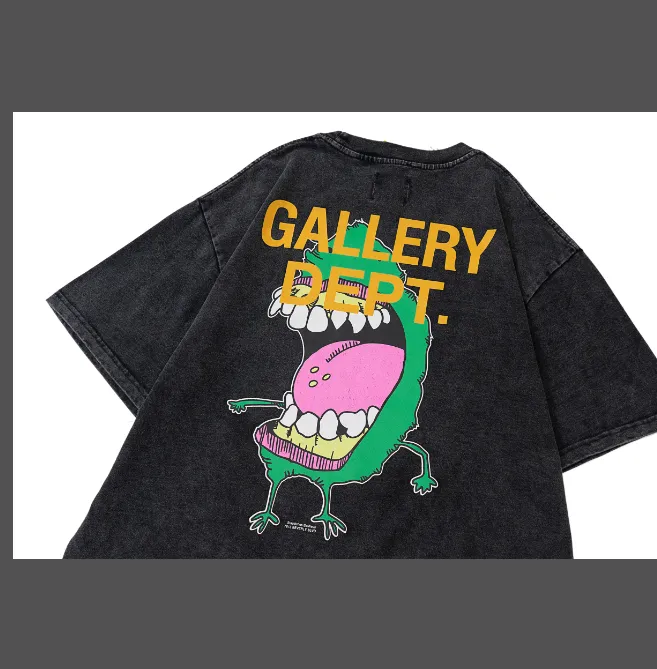 GALLERY DEPT Vintage Cartoon Printed Short sleeved T-shirt Black S-XL