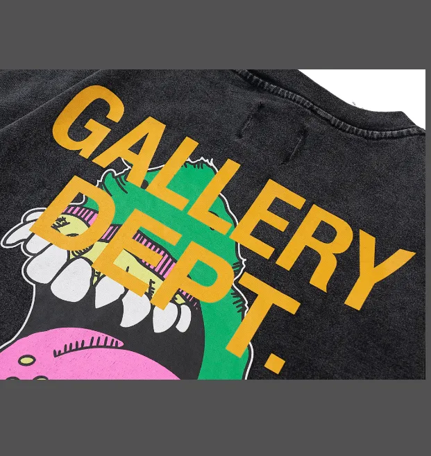 GALLERY DEPT Vintage Cartoon Printed Short sleeved T-shirt Black S-XL