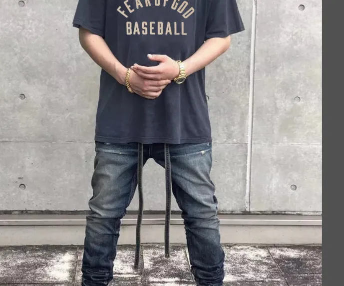 FEAR OF GOD 7th Season Main Line FOG High Street Vintage Plush Printed Short Sleeve Premium Grey Cement White Black S-XL