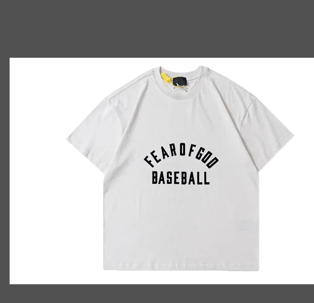 FEAR OF GOD 7th Season Main Line FOG High Street Vintage Plush Printed Short Sleeve Premium Grey Cement White Black S-XL